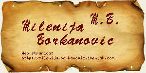 Milenija Borkanović vizit kartica